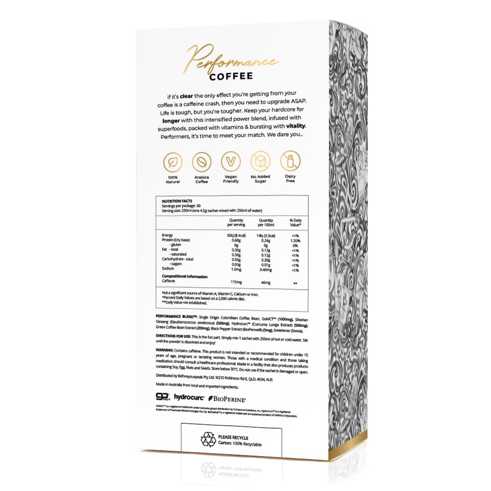 BEFORE YOU SPEAK Performance Coffee